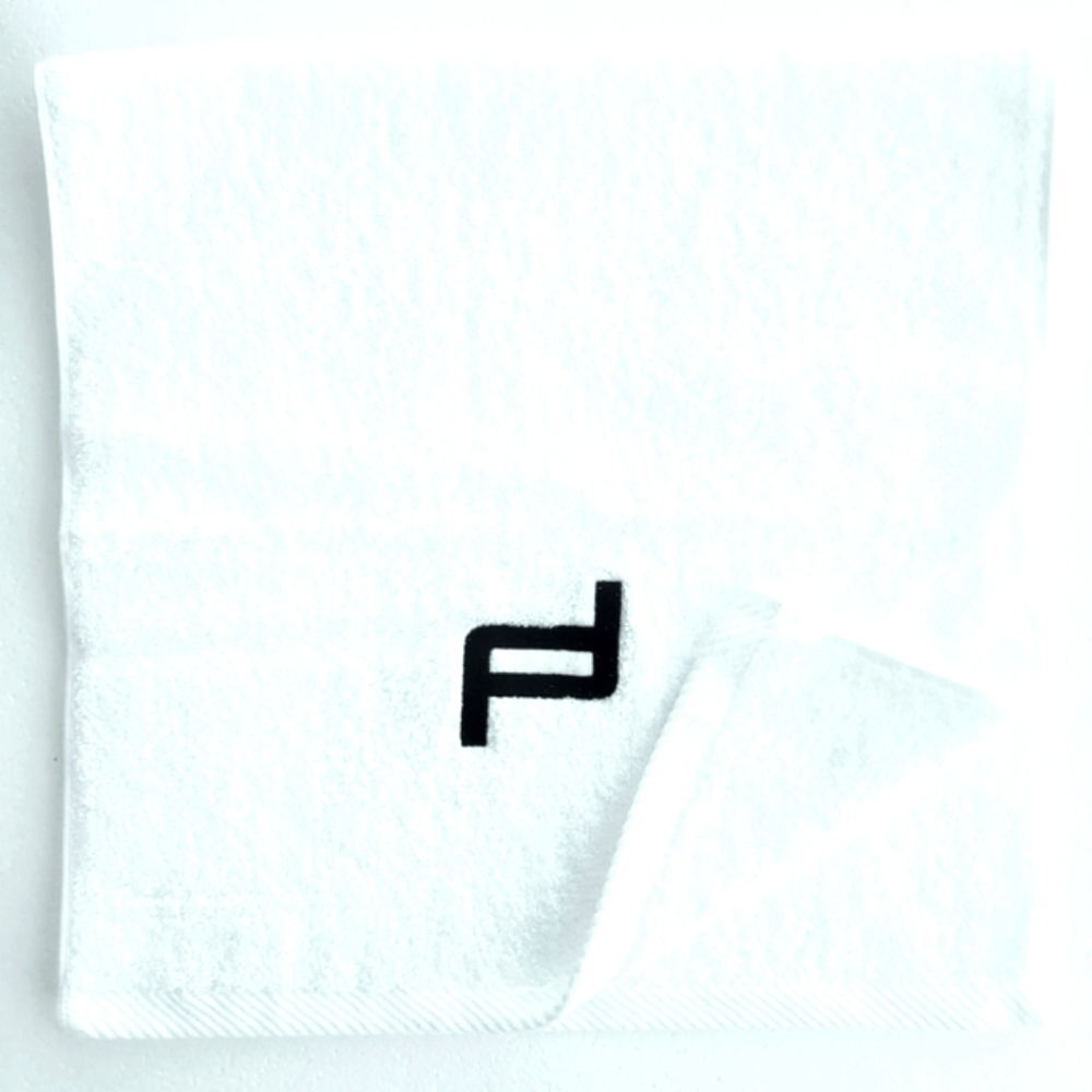 PORSCHE DESIGN Black Logo PD Hand Towel Plush White 100% Cotton New Gift Luxury